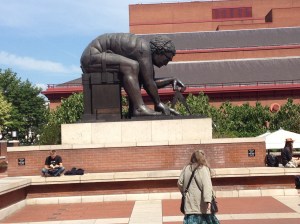 Statue of Isaac Newton outside the British Library