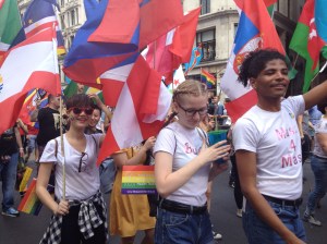Flagbearers at the London Pride Parade